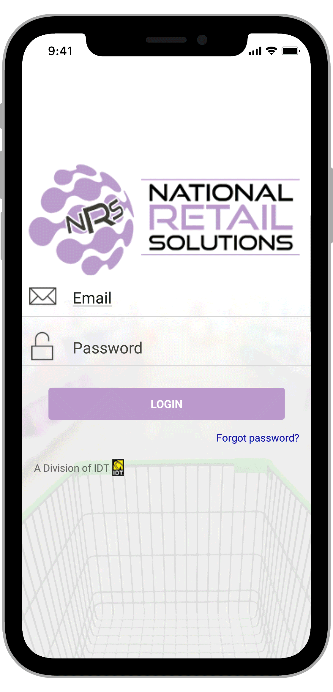 cellphone with NRS My NRS Store mobile app on screen