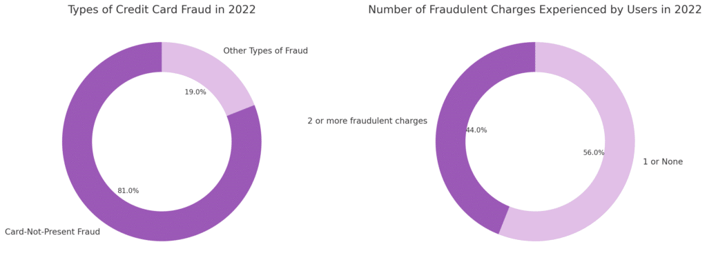 Pie chart of types of credit card fraud in 2022. Illustration by NRS