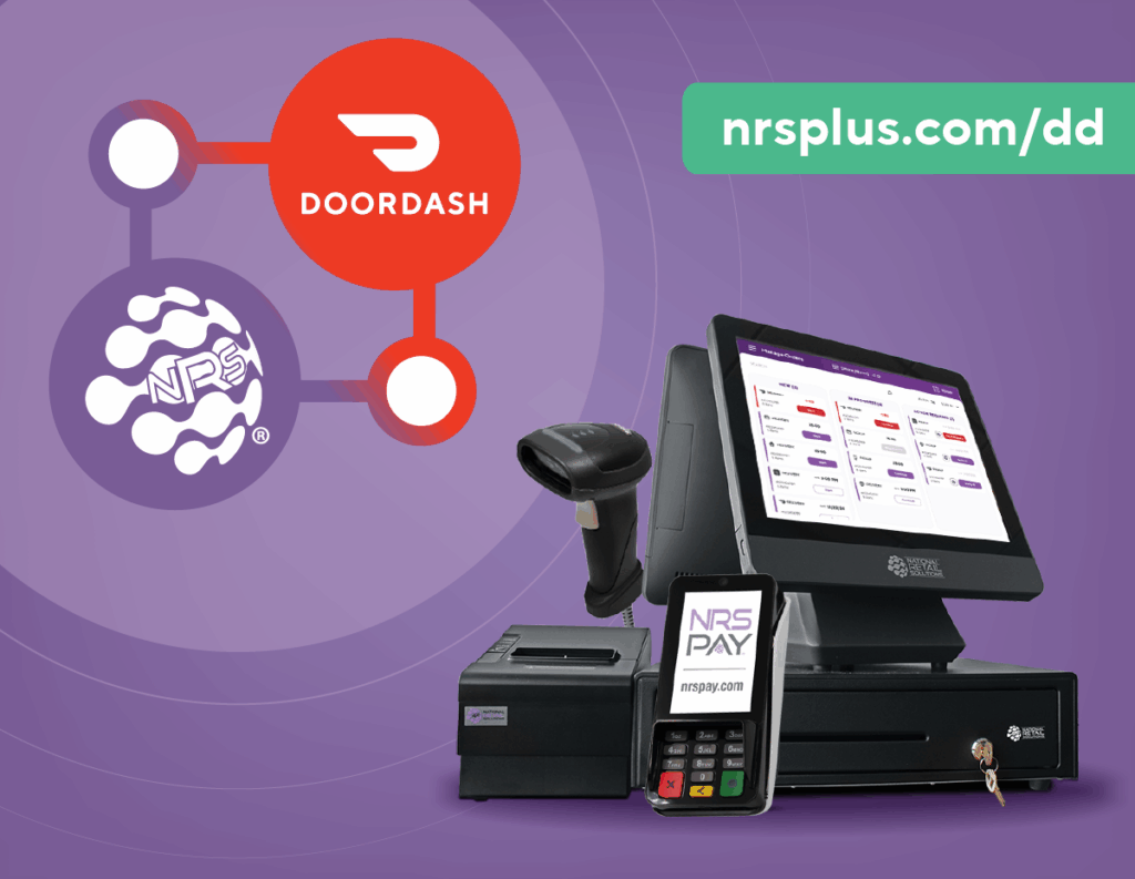 NRS and DoorDash partnership logos with a pos