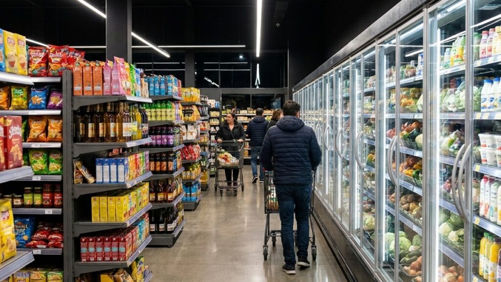 NRS POS touchscreen and payment terminal at an independent convenience store checkout