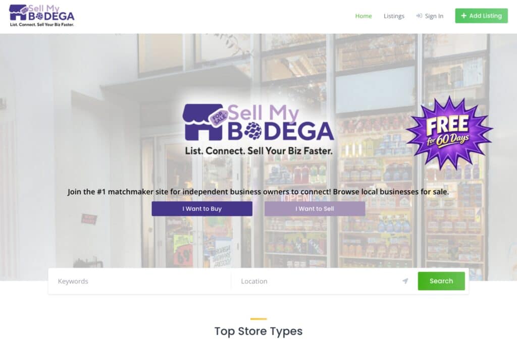 SellMyBodega.com online marketplace for buying and selling independent businesses