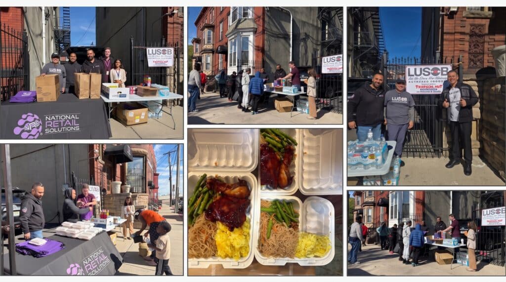 Volunteers from NRS Cares, Jerusalem Lodge No. 26, and LUSOB serving meals at The Apostles’ House in Newark